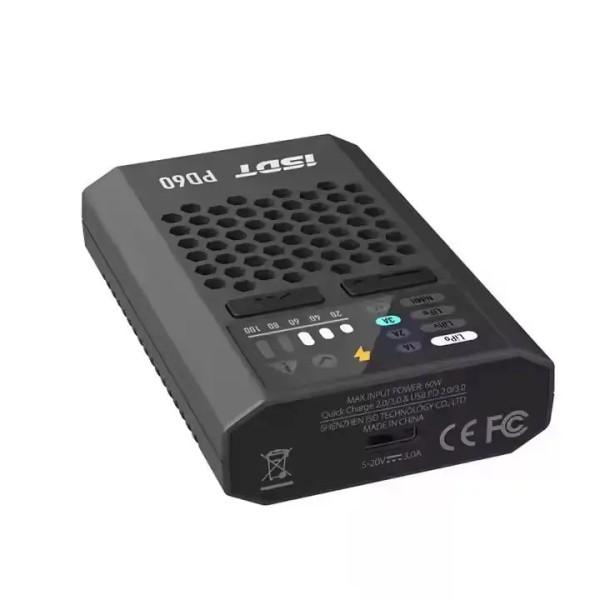 ISDT PD60 60W 1-4s Batterie bilanz Ladegerät Typ C Eingang für LiHV LiFe NIMH/CD Batterie für RC Car/FPV
